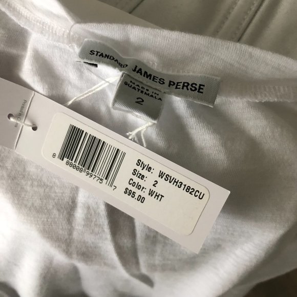 James Perse Deep Scoop Neck White T-Shirt - Picture 10 of 10